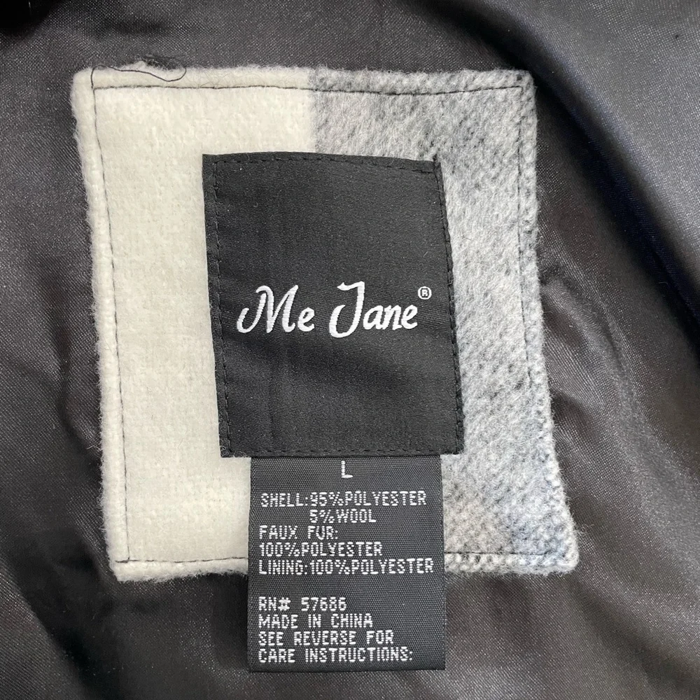 Me Jane Buffalo check wool vest fur L